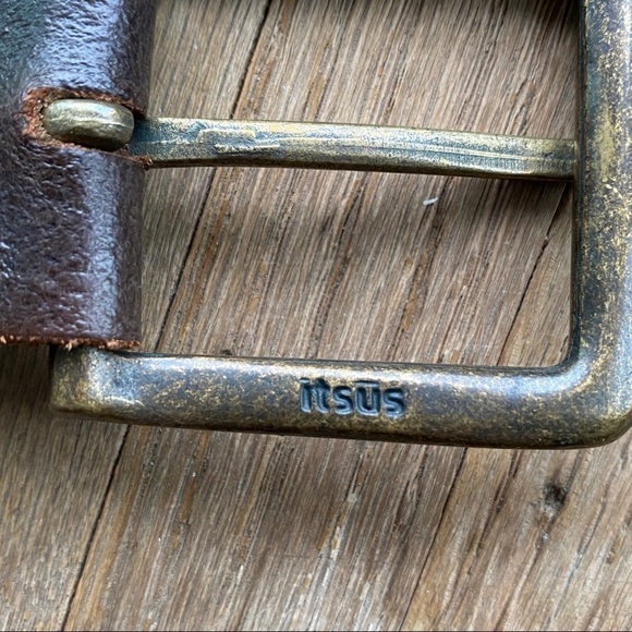ITSŪS belt leather size 32 with rivets bronze buckle - Picture 8 of 11